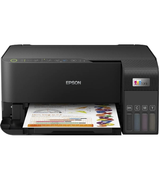 МФУ струйное Epson L3550 (C11CK59405), A4, цветной, печ. до 15 стр/мин. (ч/б) до 8 стр/мин. (цвет), скан. до 11 стр/мин. (ч/б) 28 стр/мин. (цвет), 4800 x 1200 dpi (печать) 1200x2400dpi (скан.), USB, Wi-Fi, Air Print
