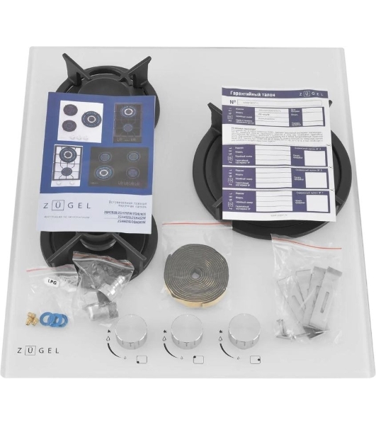 Варочная панель газ ZUGEL ZGH452W, белая