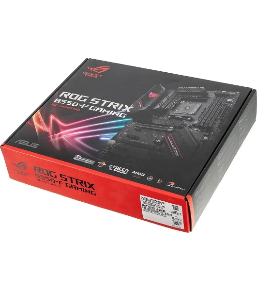 Материнская плата ASUS ROG STRIX B550-F GAMING, AM4, AMD B550, 4xDDR4, 6xSATA, 2xM.2, 1xPCI-E 3.0 x16, 1xPCI-E 4.0 x16, 3xPCI-E x1, 1xDP, 1xHDMI, 1x 2.5Gb LAN, 1xUSB 3.2 Gen 2, 4xUSB 3.2 Gen 1, 2xUSB 2.0, 5x3.5 мм, 7.1, ATX