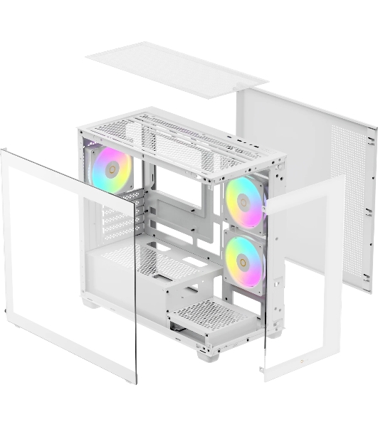 Компьютерный корпус Case Ocypus Gaммa C52 WH ARGB mATX/win/white/3 ARGB fans/no PSU/Tempered Glass