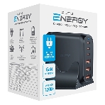 Сетевое зарядное устройство Qumo Energy Charger GaN PD 120 Вт, 3 USB-A + 3 USB Type-C,(0120), черный, фото4