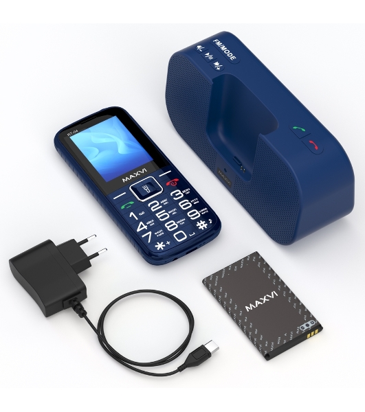 Мобильный телефон Maxvi RT-04 + док-станция, синий