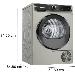 Сушильная машина Bosch WQK2521XME серебристый, 10 кг, сушка - конденсационная, программ - 14, 59.8 x 84.2 x 64.8 см, фото2