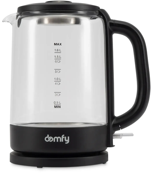 Чайник электрический Domfy DSB-EK304 1.7л. 2200Вт черный (корпус: стекло)