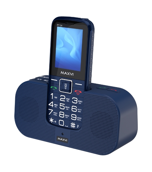 Мобильный телефон Maxvi RT-04 + док-станция, синий