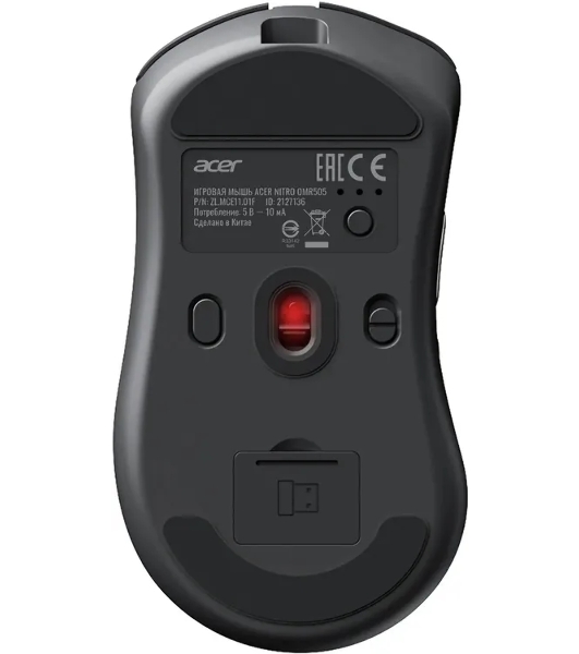 Мышь Acer Nitro OMR505 черный оптическая 12800dpi беспров. BT/Radio USB 5but (ZL.MCE11.01G)