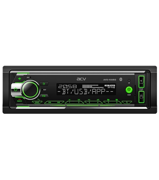 Автомагнитола ACV AVS-930BR, 1 DIN, Bluetooth, USB Type-A, AUX, пульт ДУ