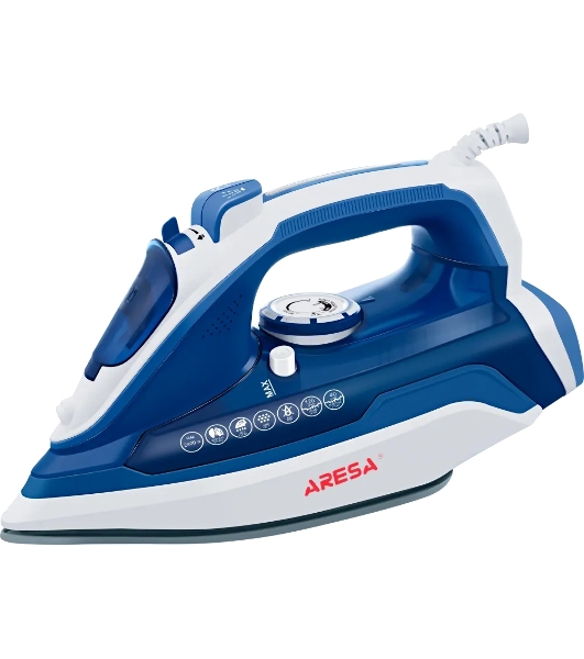 Утюг Aresa AR-3125 синий, 2400 Вт, 40 г/мин, 120 г/мин, 300 мл