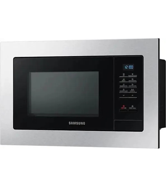 Микроволновая печь встраиваемая Samsung MS20A7013AT/BW нержавеющая сталь/черный, 20 л, 850 Вт, переключатели - кнопки