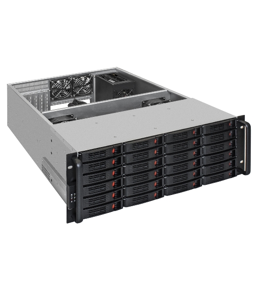 Серверный корпус ExeGate Pro 4U660-HS24 (RM 19', высота 4U, глубина 660, БП 500PAS, 24xHotSwap, USB)