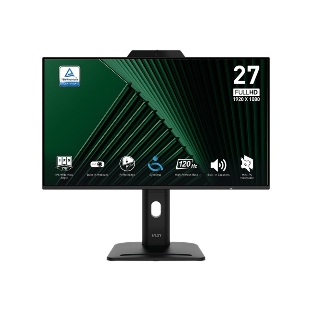Монитор 27' MSI PRO MP272PMG IPS 1920x1080, 120 Гц, 4 мс, 16:9, 300 кд/м², 1xVGA, 1xHDMI, 1xDP, 1x3.5 мм, 2xUSB-A 2.0, 2x2 Вт, веб-камера, микрофон, черный