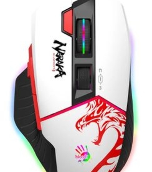 Мышь проводная A4Tech Bloody W95 Max Naraka белый/рисунок, оптическая, 12000 dpi, USB, кнопки - 6