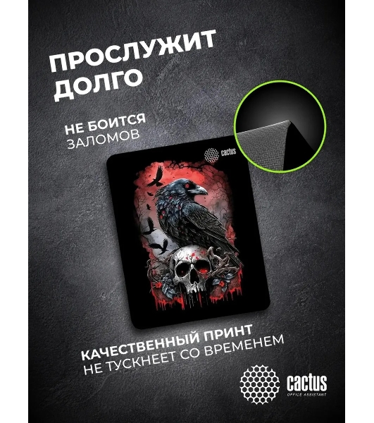 Коврик для мыши Cactus Raven 250x200x3мм (CS-MP-D14S)