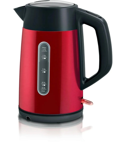 Электрочайник Bosch TWK4P434 красный, 1.7 л, 2400 Вт, скрытый нагревательный элемент