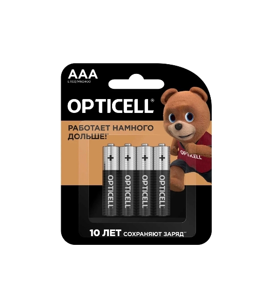 Элемент питания алкалиновый AAA/LR03 (блист. 4шт) Basic Opticell 5051002