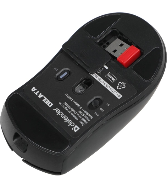 Мышь беспроводная Defender Delata GM-082 черный, 12000 dpi, радиоканал, Bluetooth, USB, кнопки - 6