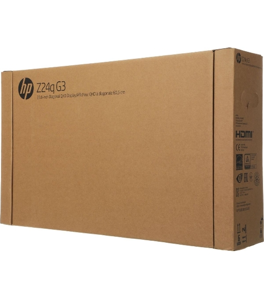 Монитор 23.8' HP Z24Q G3 IPS 2560x1440, 90 Гц, 5 мс, 16:9, 400 кд/м², HDMI 2.0, DP 1.4, USB Hub (4x USB 3.0), HDR10, черный и серебристый
