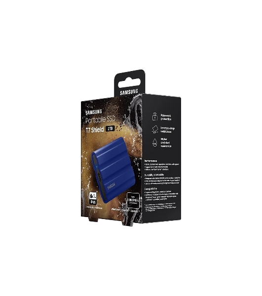 Внешний SSD Samsung T7 Shield, 1TB, USB 3.2 Gen 2 Type-C, R/W 1050/1000, синий