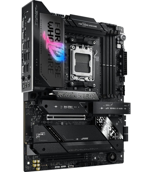 Материнская плата ASUS ROG STRIX X870E-E GAMING WIFI, AM5, AMD X870E, 4xDDR5, 4xSATA, 5xM.2, 1xPCI-E 5.0 x16, 1xPCI-E 4.0 x4, 1xHDMI, 1xUSB-C 3.2 Gen 2, 1xUSB-C 3.2 Gen 2x2, 2xUSB-C 4.0, 1x 5Gb LAN, 9xUSB-A 3.2 Gen 2, 2x3.5 мм, TOSLINK, 1xWi-Fi 7, ATX