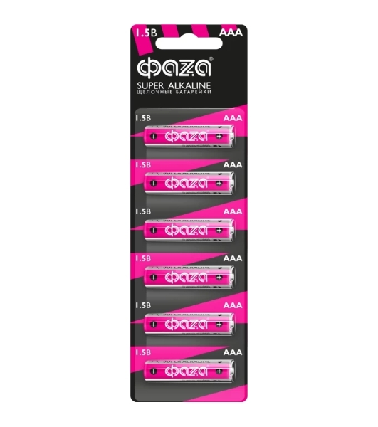 Элемент питания JazzWay LR03 (AAA) ФАZА Super Alkaline блистер, 6 шт.