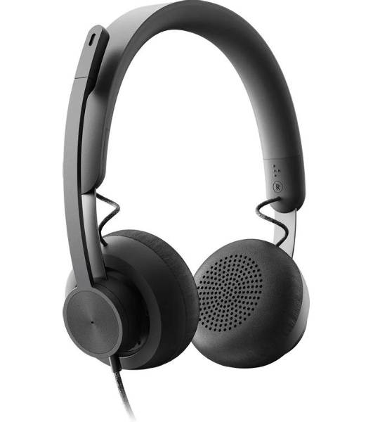 Гарнитура Logitech Zone Wired UC графит, проводная, USB-C, сертификация Microsoft Teams