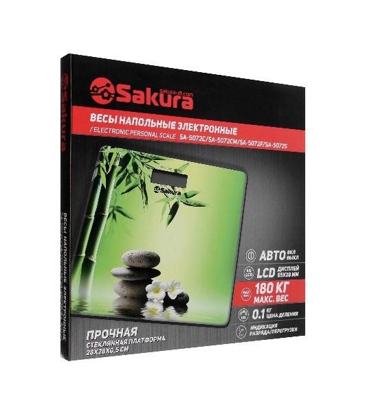 Весы напольные Sakura SA-5072S 180 кг элек бамбук