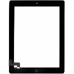 Сенсорное стекло (тачскрин) для iPad 2 (A1395, A1396, A1397), черное с кнопкой OEM, фото 1