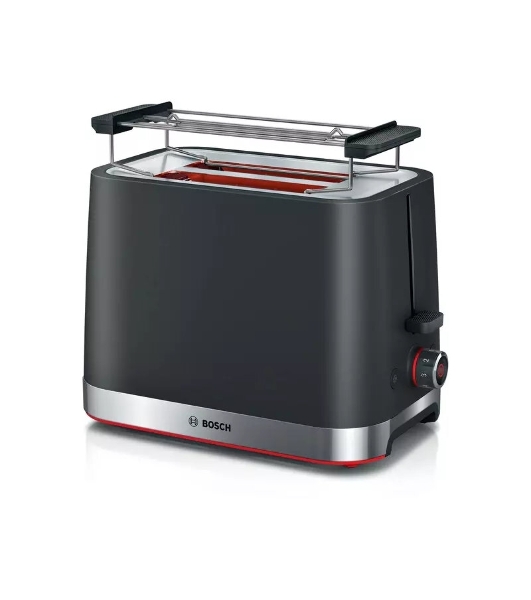 Тостер Bosch TAT4M223 черный, 970 Вт, 2 слота