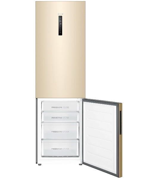 Холодильник Haier C4F640CGGU1 золотистый двухкамерный 285/115л морозилка снизу, No Frost