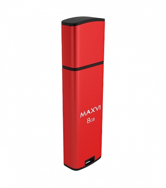 Флешка USB Maxvi MP2 red (FD8GbUSB20C10MP2), 8Gb, USB 2.0, R/W 15/5, красный/черный