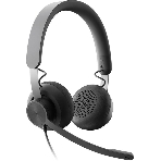 Гарнитура Logitech Zone Wired UC графит, проводная, USB-C, сертификация Microsoft Teams, фото 1