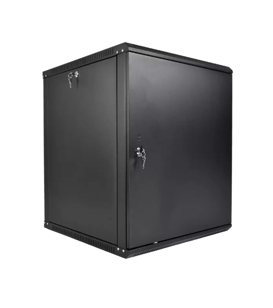 Шкаф телекоммуникационный настенный разборный ЦМО ЭКОНОМ 12U (600 x 350) дверь металл, черный (ШРН-Э-12.350.1-9005)