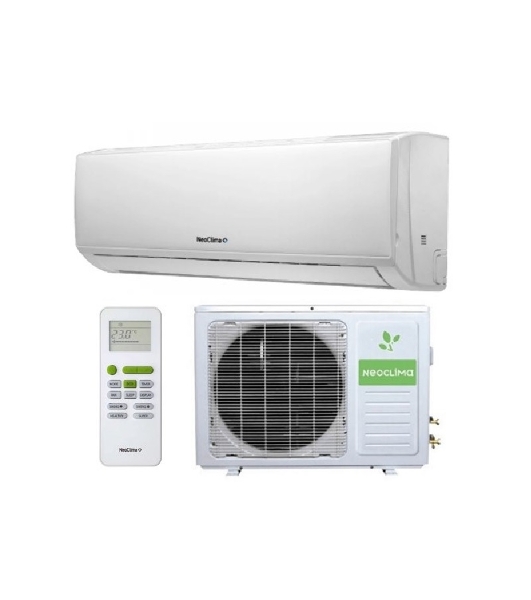 Кондиционер сплит-система настенного типа Neoclima NS/NU-HAL18FWI32 инвертор, 18000 BTU, 50 м², 28 дБ, охлаждение, обогрев, осушение, белый