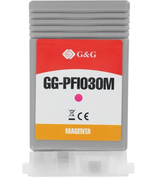 Картридж струйный G&G GG-PFI030M PFI-030M пурпурный (55мл) для Canon imagePROGRAF TA-20/30