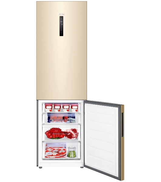 Холодильник Haier C4F640CGGU1 золотистый двухкамерный 285/115л морозилка снизу, No Frost