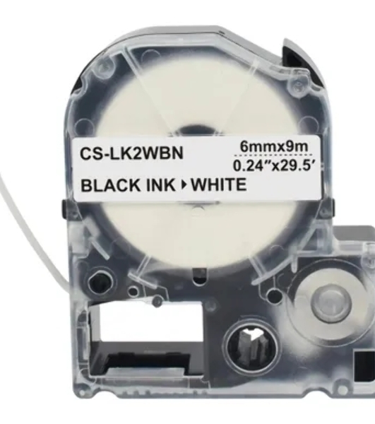 Картридж ленточный Cactus CS-LK2WBN черный, 6мм, 9м для Epson LW300/LW400/LW700/LW600P/LW1000P/K400/Z700/Z900
