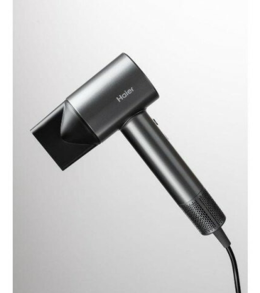 Фен Haier HHD-603 графитовый, 1600 Вт, компактный, ионизация