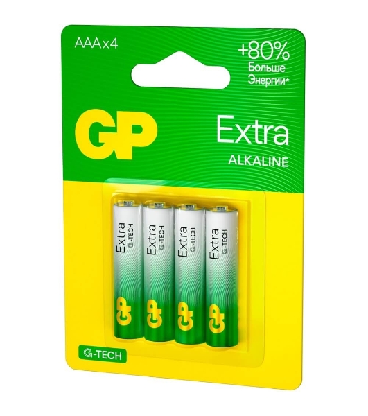 Батарея GP Extra Alkaline 24AXA21-2CRSBC4 AAA (4шт) блистер
