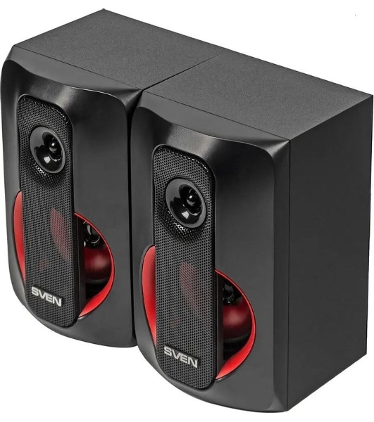 Колонки SVEN AC MS -304, черный Акустическая система, беспроводная передача сигнала по Bluetooth, суммарная мощность (RMS), Вт - 40, выходная мощность (RMS), Вт - сабвуфер: 20, сателлиты: 20 (2 х10), частотный диапазон, Гц - сабвуфер: 40 – 150, сателлиты: 150 – 20 000, размеры динамиков, мм - сабвуфер: O 128, воспроизведение с USB flash и SD card памяти, встроенное FM-радио, LED-дисплей, пульт ДУ, материал корпуса сабвуфера и сателлитов – дерево (MDF).