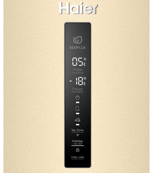 Холодильник Haier C4F640CGGU1 золотистый двухкамерный 285/115л морозилка снизу, No Frost
