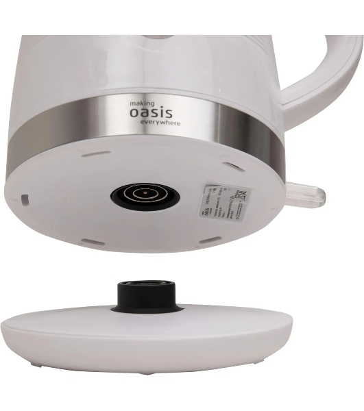 Чайник электрический Oasis making everywhere K-1PW 1.7 л, 2200 Вт, белый