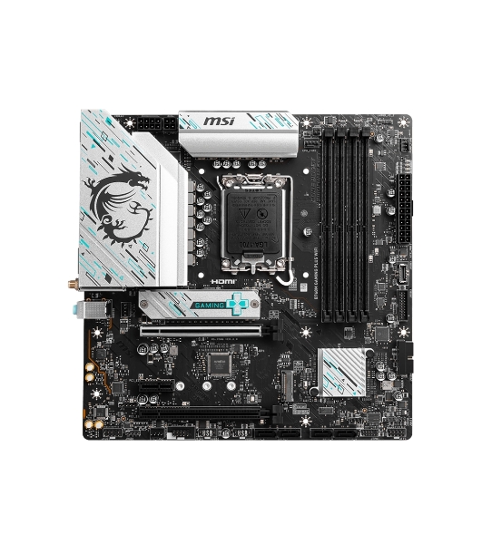 Материнская плата MSI B760M GAMING PLUS WIFI, LGA 1700, Intel B760, 4xDIMM DDR5, 4xSATA, 2xM.2, 1xPCI-E 4.0 x16, 1xPCI-E 3.0 x1, 2xHDMI, 2xDP, 1x 2.5Gb LAN, 2xUSB-A 3.2 Gen 2, 4xUSB 2.0, Micro-ATX