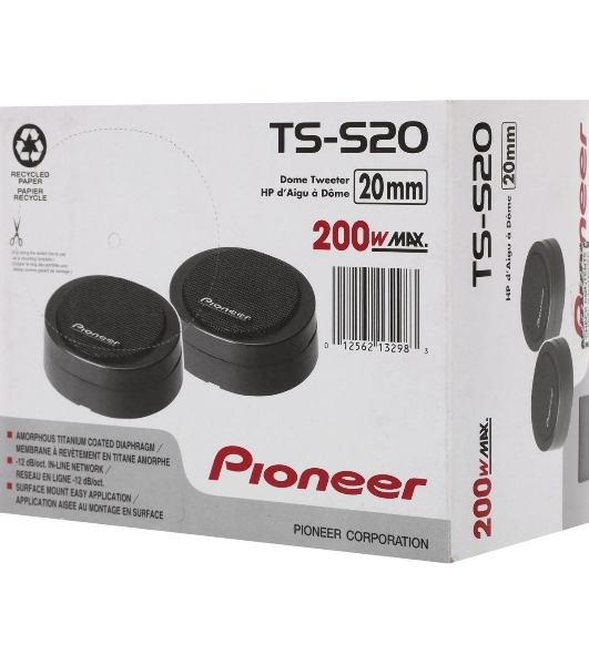 Колонки автомобильные Pioneer TS-S20 200Вт 92дБ 8Ом 2см (ком.: 2кол.) твитер