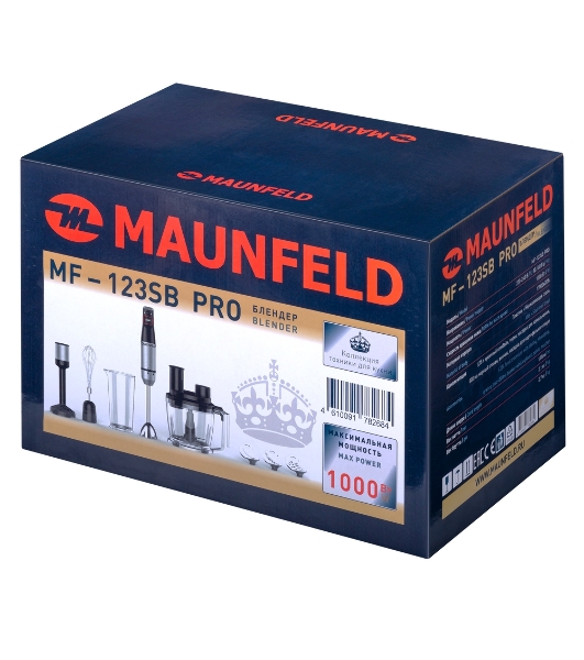 Блендер погружной Maunfeld MF-123SB PRO черный, 1000 Вт