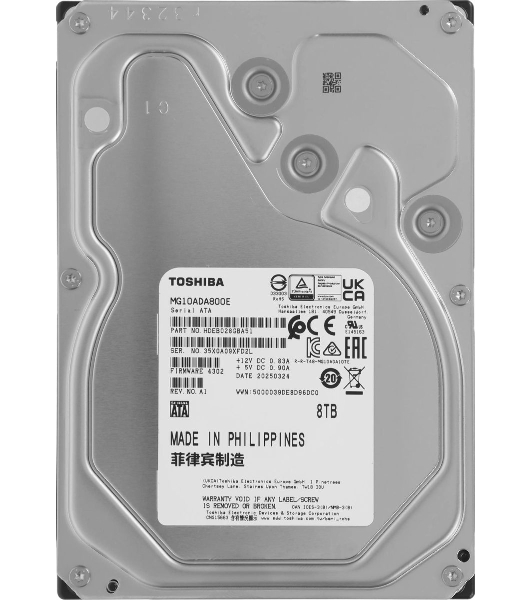 Жесткий диск Toshiba Enterprise HDD 3.5' SATA 8Tb, 7200 rpm, 512MB buffer, MG10ADA800E, 1 year