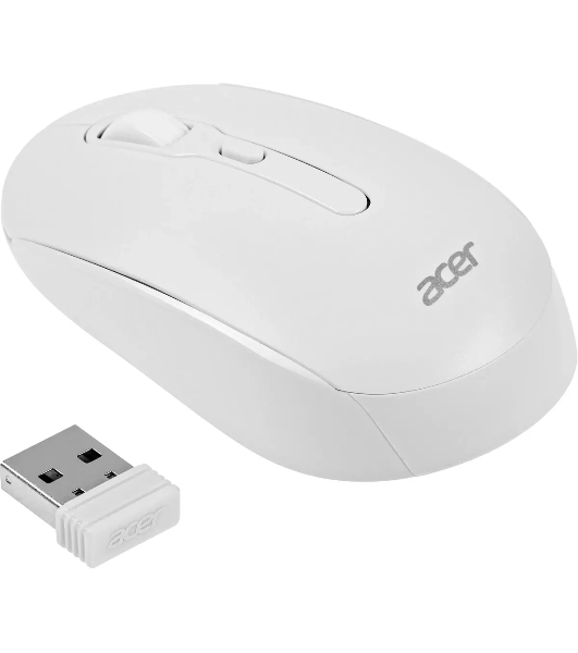 Мышь беспроводная Acer OMR308 белый, 1600 dpi, радиоканал, Bluetooth, USB, кнопки - 4