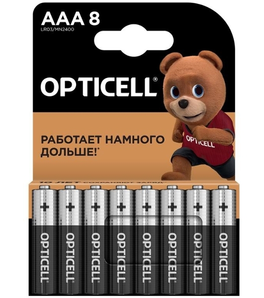 Элемент питания алкалиновый AAA/LR03 (блист. 8шт) Basic Opticell 5051009