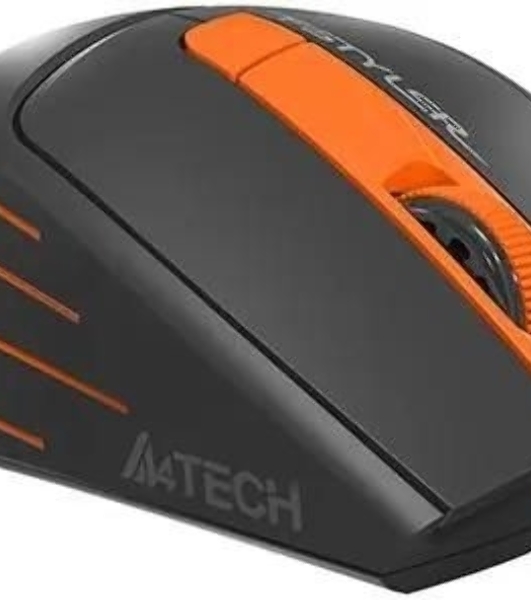 Мышь беспроводная A4Tech Fstyler FG30 серый/оранжевый, 2000 dpi, радиоканал, USB, кнопки - 5