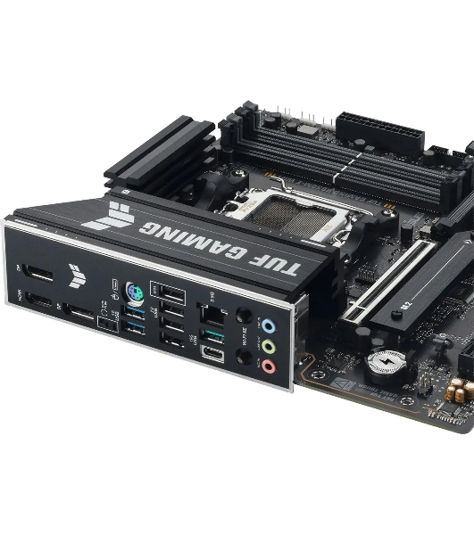 Материнская плата ASUS TUF GAMING B850M-E WIFI, AM5, AMD B850, 4xDDR5, 4xSATA, 3xM.2, 1xPCIe 5.0 x16, 1xPCIe 3.0 x1, 1xHDMI, 2xDP, 1x2.5Gb LAN, Wi-Fi 6E, Bluetooth 5.3, 1xUSB-C 10Gbps, 1xUSB-A 10Gbps, 2xUSB-A 5Gbps, 4xUSB-A 2.0, 3x3.5 мм, 7.1, mATX
