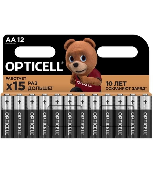 Элемент питания алкалиновый AA/LR6 (блист. 12шт) Basic Opticell 5051010